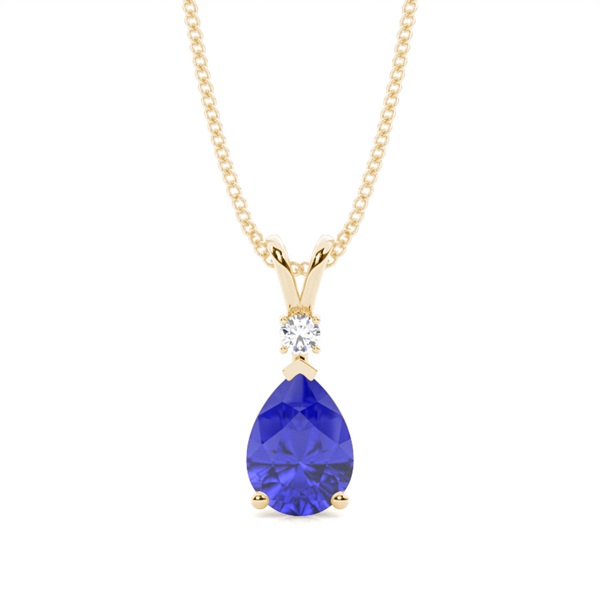 Prong Setting Pear Tanzanite Pendant