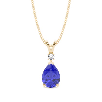 Prong Setting Pear Tanzanite Pendant