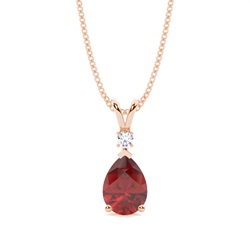 Prong Setting Pear Garnet Pendant