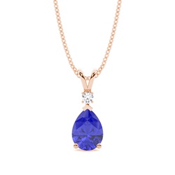 Prong Setting Pear Tanzanite Pendant