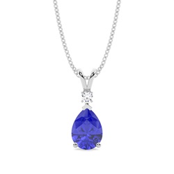 Prong Setting Pear Tanzanite Pendant