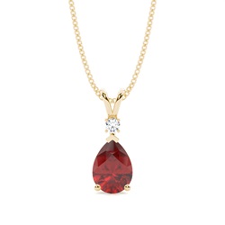 Prong Setting Pear Garnet Pendant