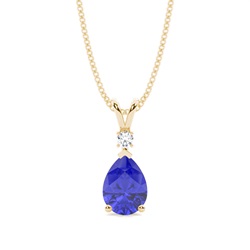 Prong Setting Pear Tanzanite Pendant