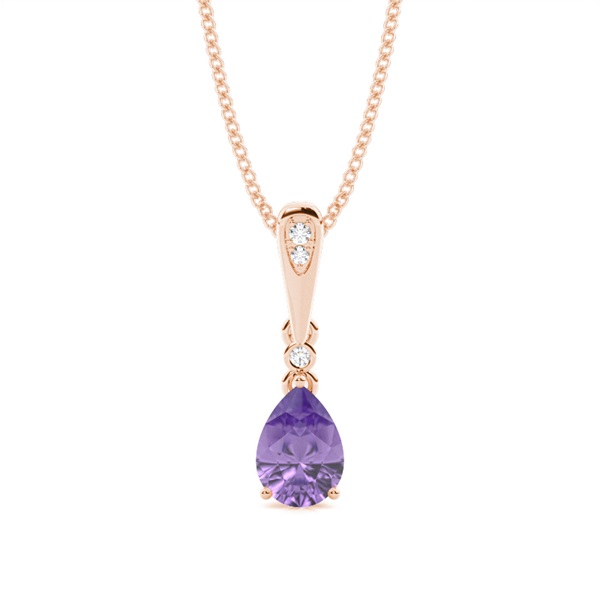 Prong Setting Pear Amethyst Pendant