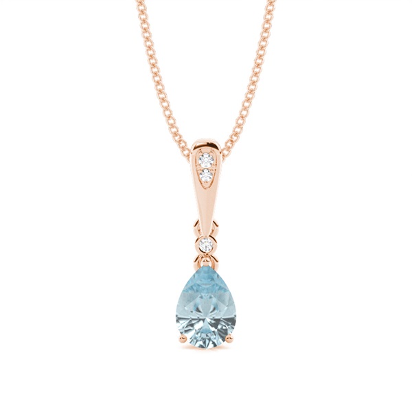 Prong Setting Pear Aquamarine Pendant