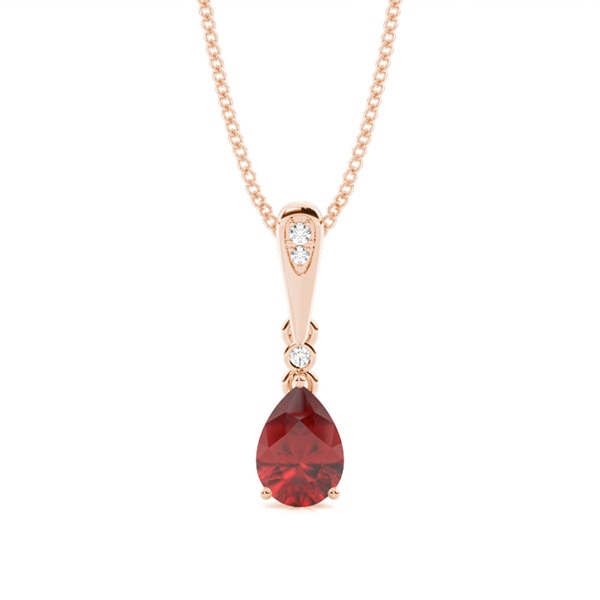 Prong Setting Pear Garnet Pendant