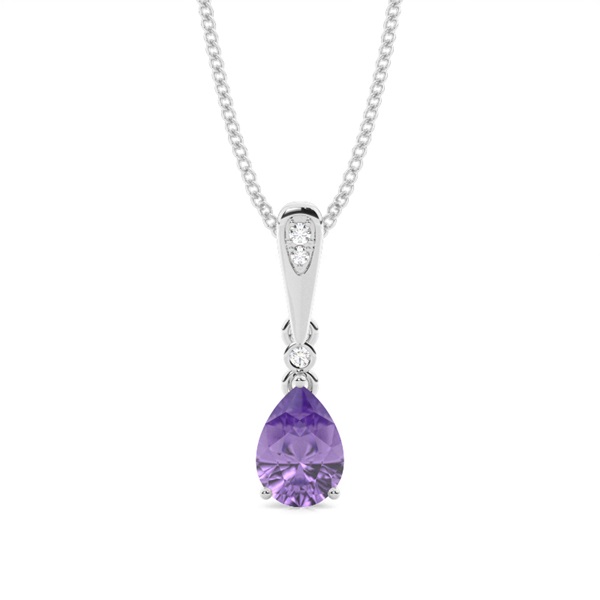 Prong Setting Pear Amethyst Pendant