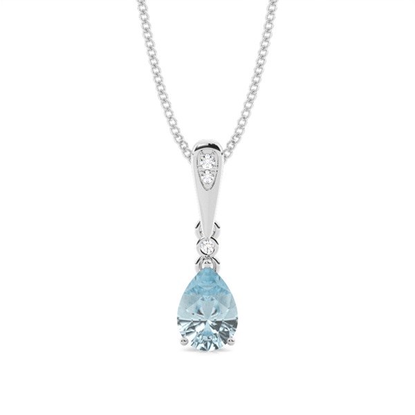 Prong Setting Pear Aquamarine Pendant