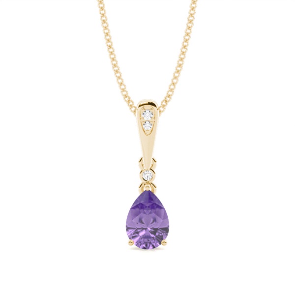 Prong Setting Pear Amethyst Pendant