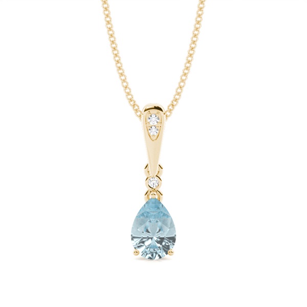 Prong Setting Pear Aquamarine Pendant