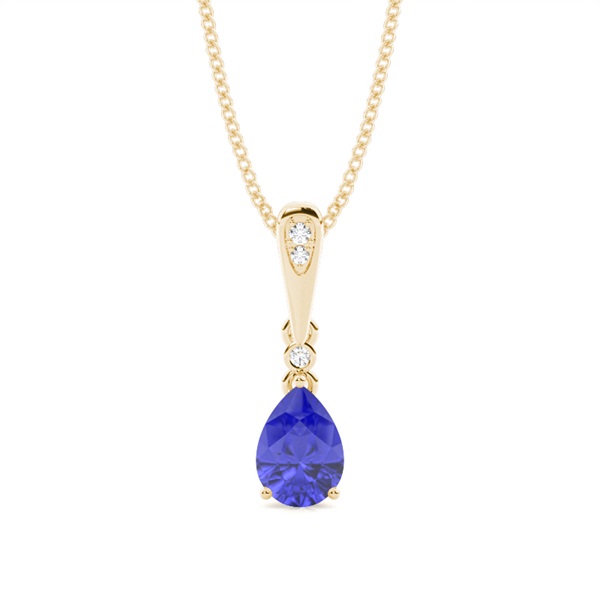 Prong Setting Pear Tanzanite Pendant