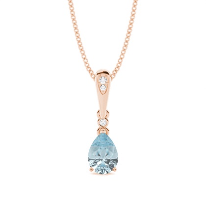 Prong Setting Pear Aquamarine Pendant
