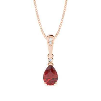 Prong Setting Pear Garnet Pendant