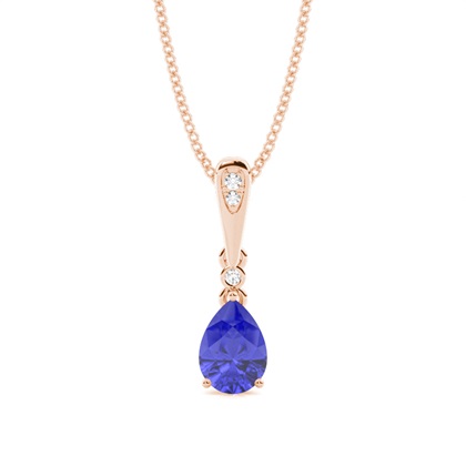 Prong Setting Pear Tanzanite Pendant
