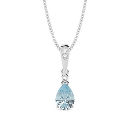 Prong Setting Pear Aquamarine Pendant