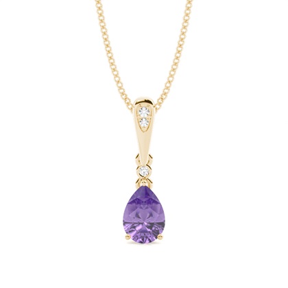 Prong Setting Pear Amethyst Pendant