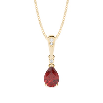 Prong Setting Pear Garnet Pendant