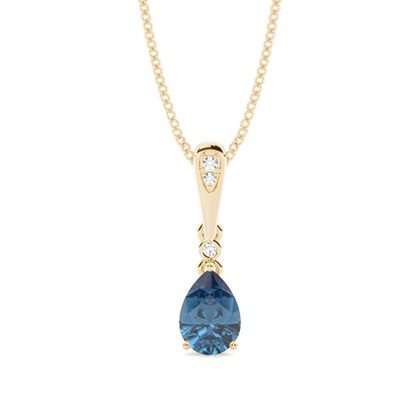 Prong Setting Pear Blue Topaz Pendant