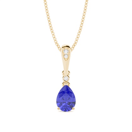 Prong Setting Pear Tanzanite Pendant