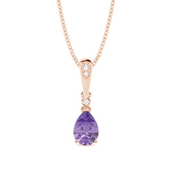 Prong Setting Pear Amethyst Pendant