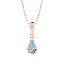Prong Setting Pear Aquamarine Pendant
