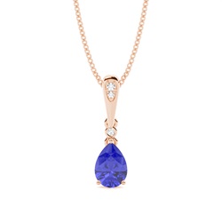 Prong Setting Pear Tanzanite Pendant