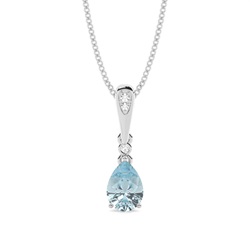 Prong Setting Pear Aquamarine Pendant