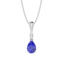 Prong Setting Pear Tanzanite Pendant