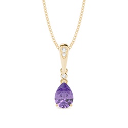 Prong Setting Pear Amethyst Pendant