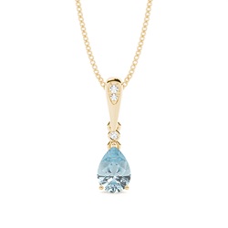 Prong Setting Pear Aquamarine Pendant