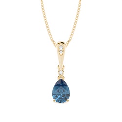 Prong Setting Pear Blue Topaz Pendant