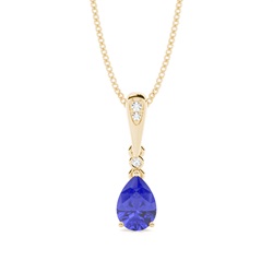 Prong Setting Pear Tanzanite Pendant