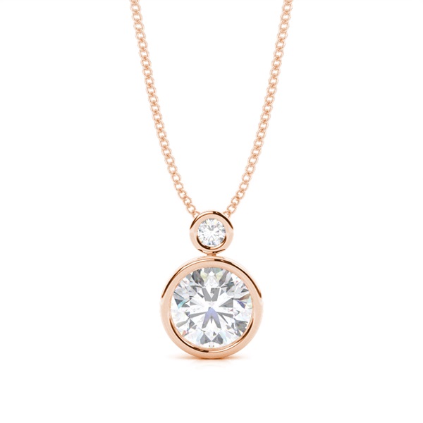 Bezel Set Round Moissanite Pendant