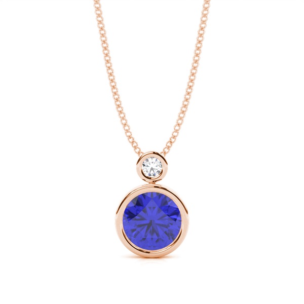 Bezel Set Round Tanzanite Pendant