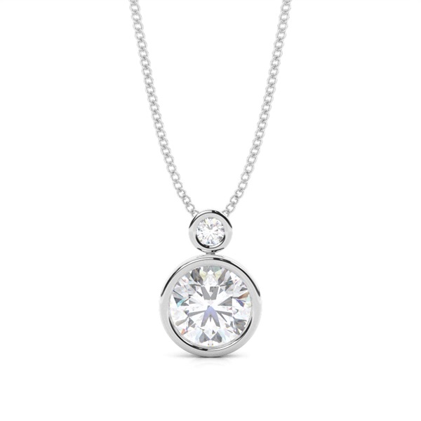 Bezel Set Round Moissanite Pendant