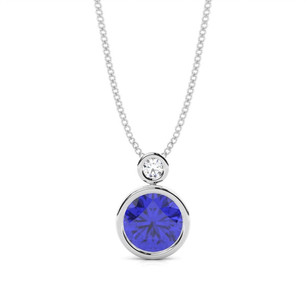 Bezel Set Round Tanzanite Pendant