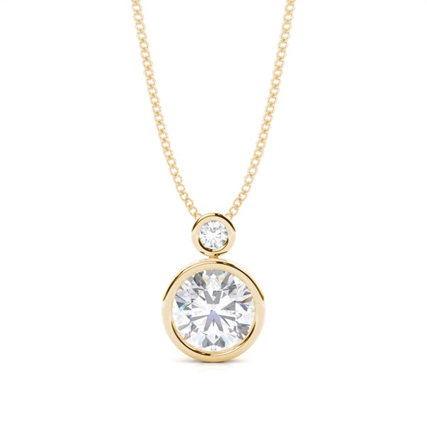 Bezel Set Round Moissanite Pendant