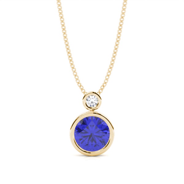 Bezel Set Round Tanzanite Pendant