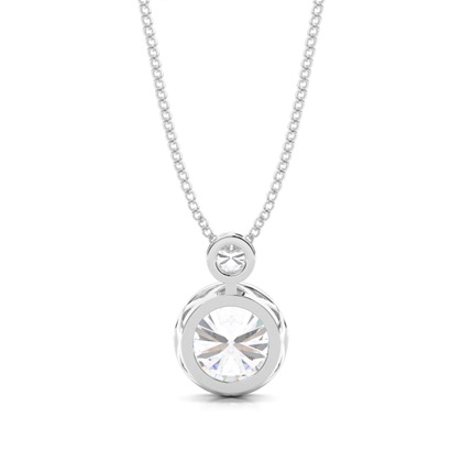 Runder Moissanit-Anhänger in einer Lünettenfassung