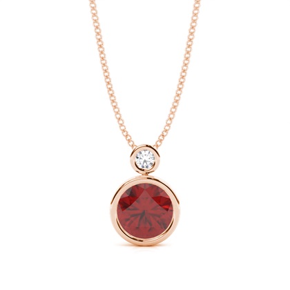 Bezel Set Round Garnet Pendant