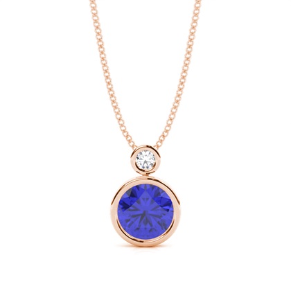 Bezel Set Round Tanzanite Pendant