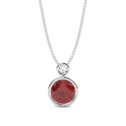 Bezel Set Round Garnet Pendant