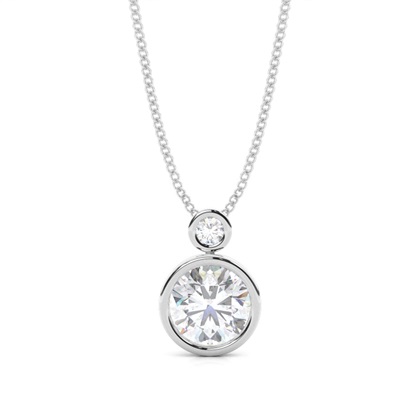 Bezel Set Round Moissanite Pendant