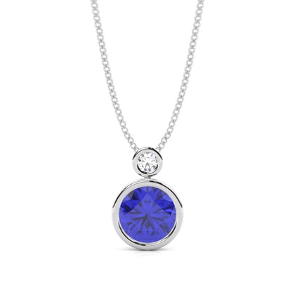 Bezel Set Round Tanzanite Pendant