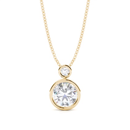 Bezel Set Round Moissanite Pendant