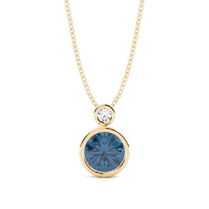 Bezel Set Round Blue Topaz Pendant