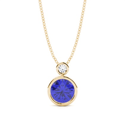 Bezel Set Round Tanzanite Pendant