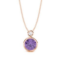 Bezel Set Round Amethyst Pendant