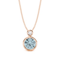 Bezel Set Round Aquamarine Pendant
