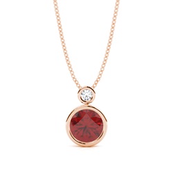 Bezel Set Round Garnet Pendant